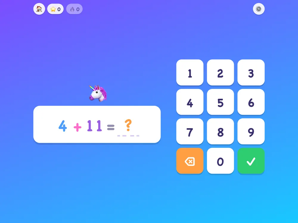 Number Chains: the sum 4 + 11 = ? next to a big number pad
