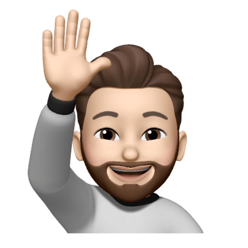 Memoji of Marijn waving